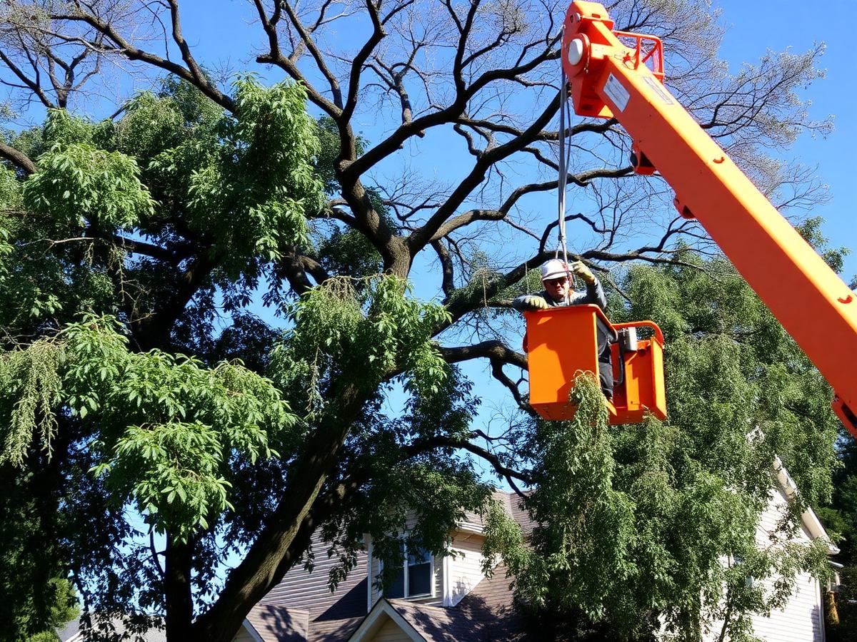 Bucket-Truck Pruning Over Roofline — Round Rock